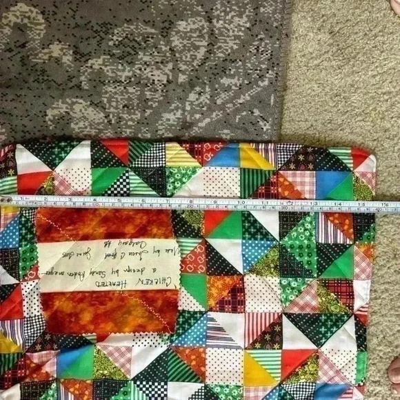 Handmade quilted chicken mosaic patchwork  table runner - Picture 8 of 8